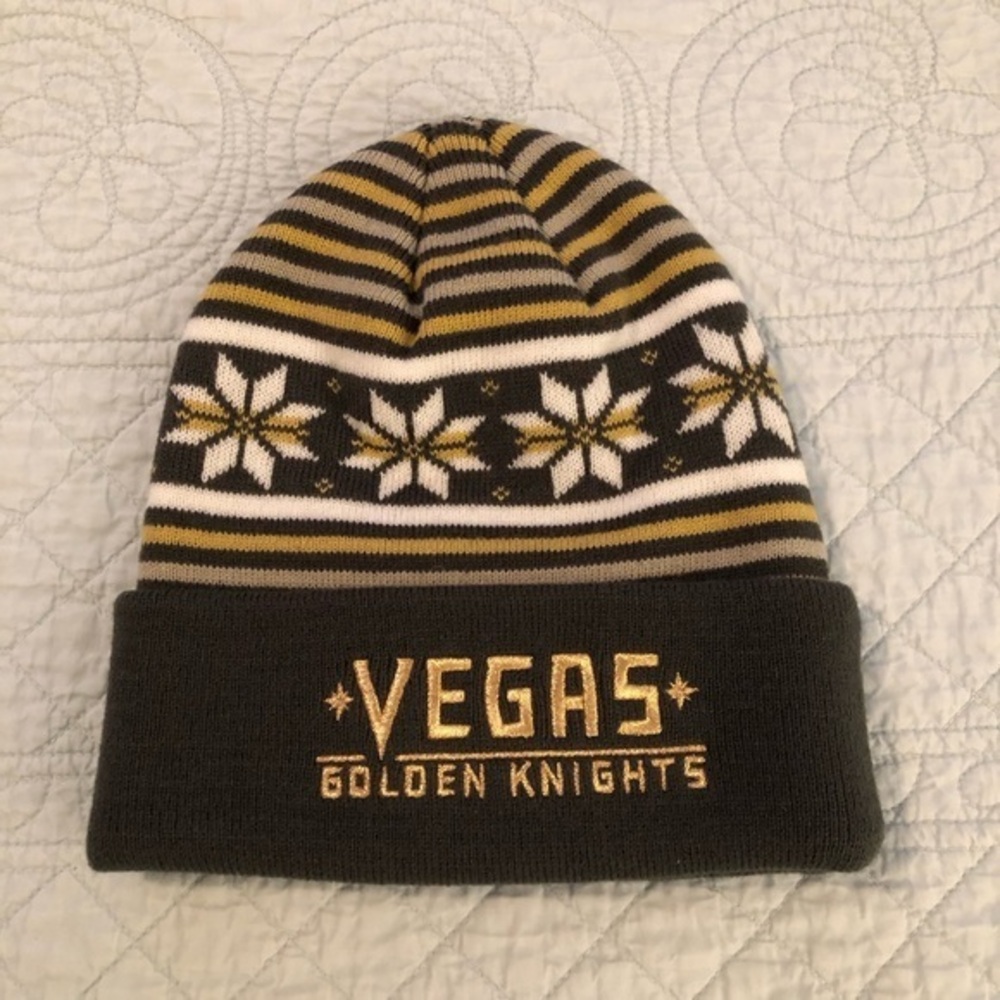 Adidas NHL Vegas Golden Knights cuffed knit beanie.
